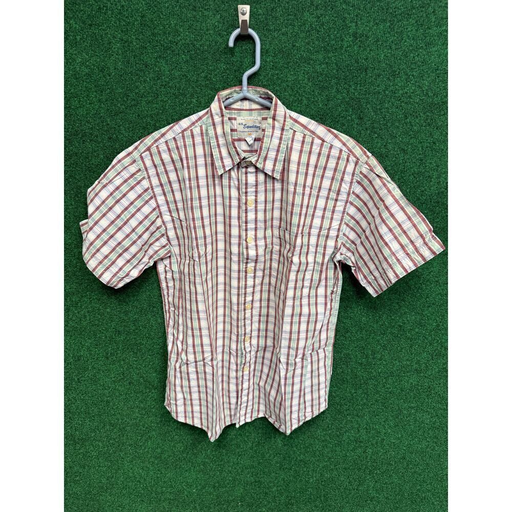 90s US Expedition Shirt Mens Medium Plaid Casual Outdoor Vintage